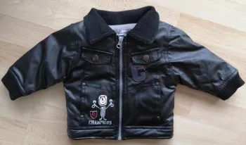 Veste simili-cuir noire taille 6 mois