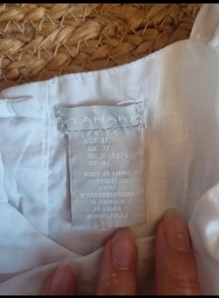 Magnifique robe blanche avec rose cérémonie fille tahari 3 ans - photo numéro 8