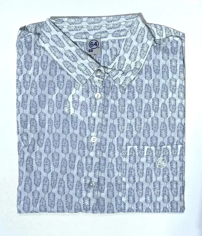 64 Pays Basque chemise bleue légère taille M à motifs bleue et blanche - photo numéro 10
