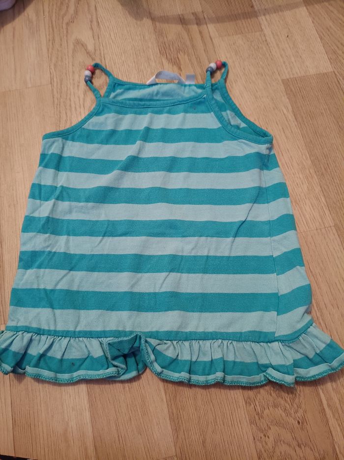 Débardeur bleu avec perles kid kanai taille 3 ans