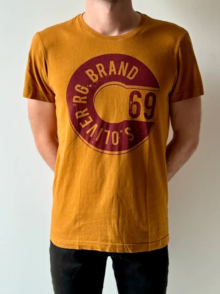 T-shirt Homme Jaune Moutarde