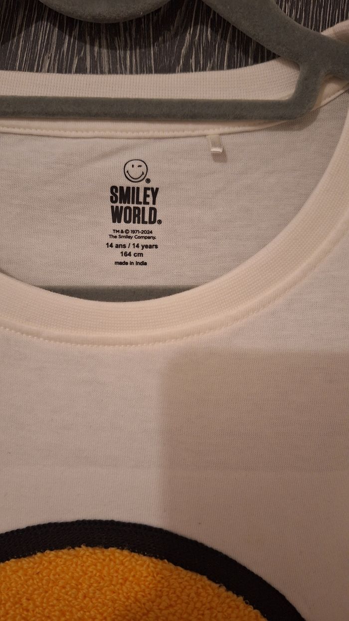 Tee-shirt manches longues crème Smiley World - photo numéro 4