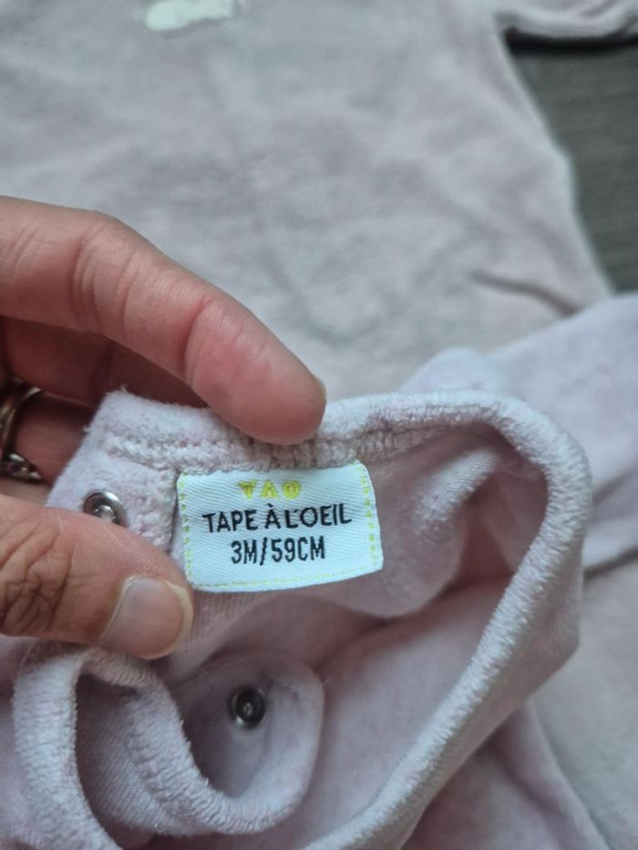 Lot de 2 pyjamas velours 3 mois - photo numéro 4
