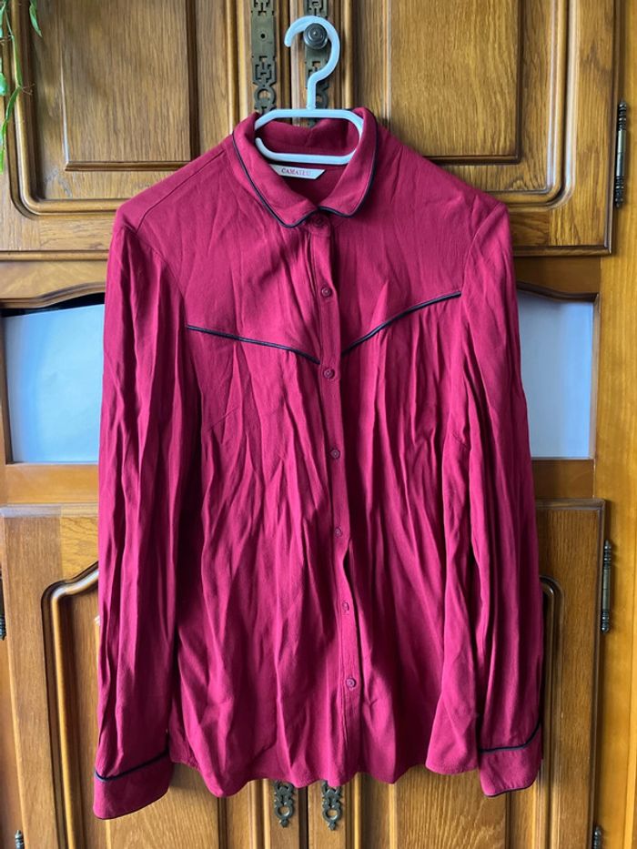 Chemise camaïeu bordeaux