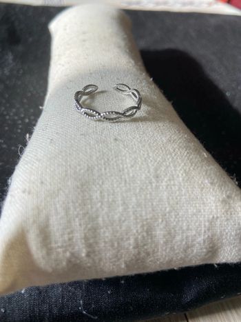 Bague ajustable argentée inoxydable