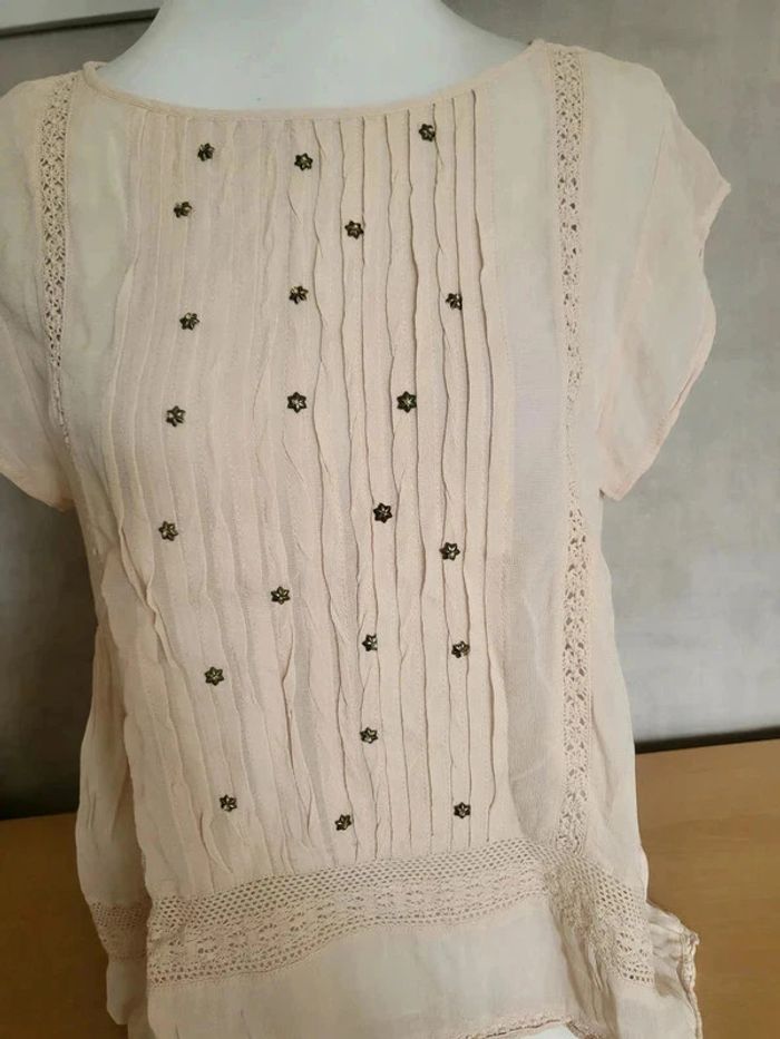 Magnifique blouse vieux rose Taille S - photo numéro 4