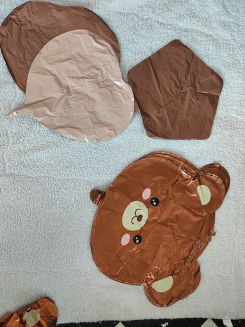 Lot décoration baptême enfant thème ourson beige et marron