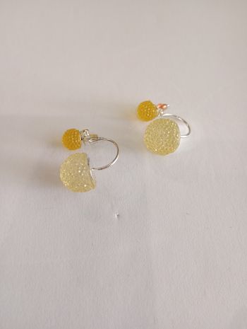 Boucles d'oreille boules jaunes