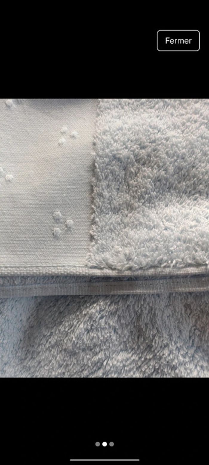 Serviette gants bleus clairs coton - photo numéro 2