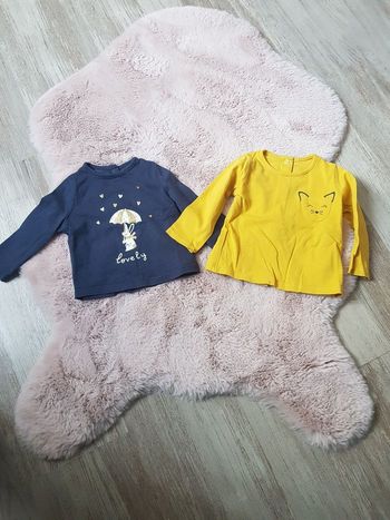 Lot de 2 hauts manches longues fille 6 mois