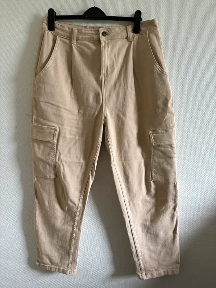 Jean cargo beige - taille 40 - photo numéro 7