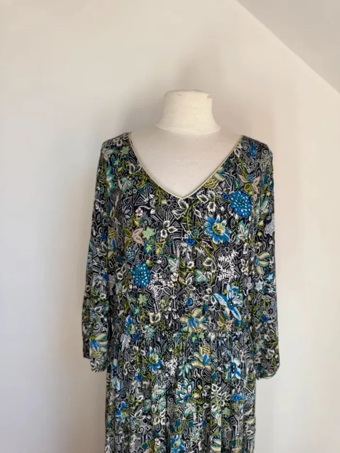 Superbe robe longue fleurie fluide en viscose neuve Bel & Bo 🌸44 - photo numéro 2