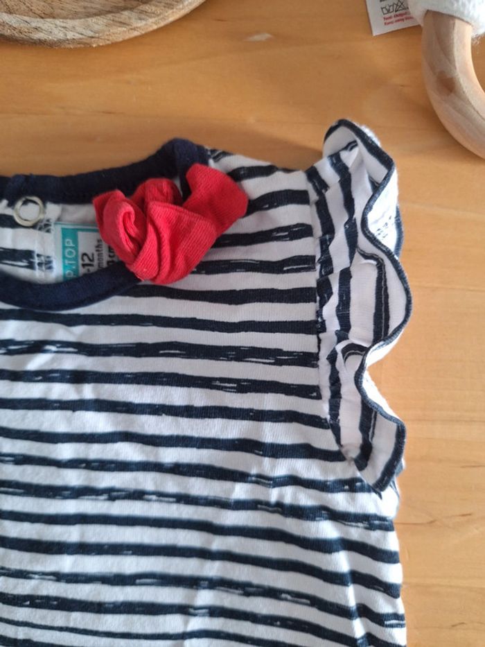 T-shirt manches courtes pour fille 12mois très bon état - photo numéro 2