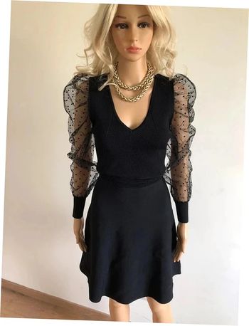 Robe noire neuve avec manches transparentes Morgan taille S