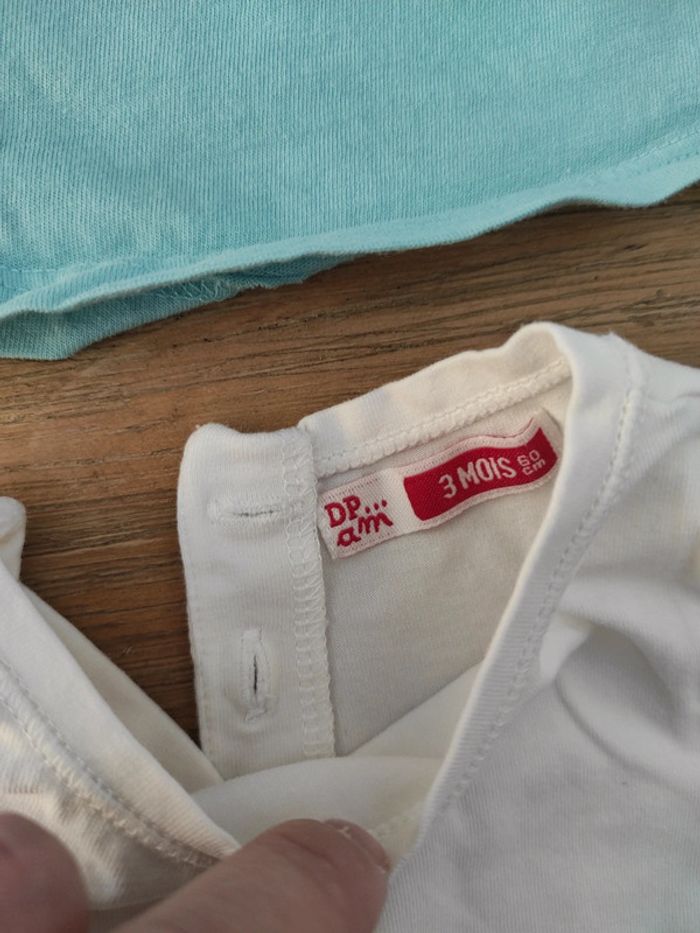 Lot t-shirt bébé fille 3 mois - photo numéro 7