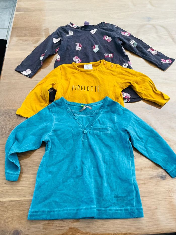 Lot de tee shirts longues manches 12 mois