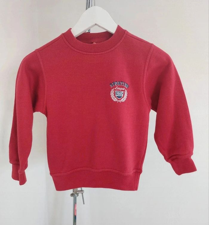 Sweat-shirt rouge imprimé 8 ans garçon