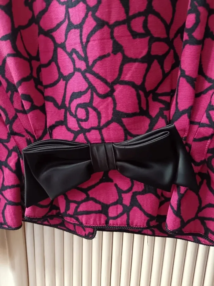 Veste courte vintage rose et noir t.36 à 40 - photo numéro 3