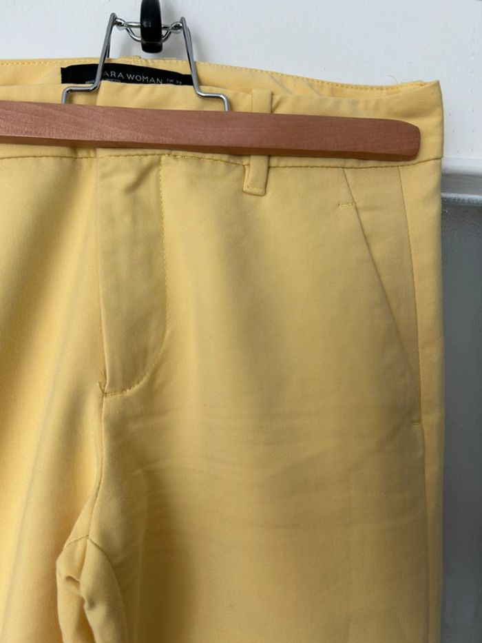 pantalon cigarette jaune zara 34 - photo numéro 4