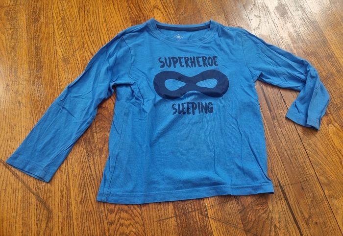 t-shirt manche longue garçon bleu tex taille 5/6ans