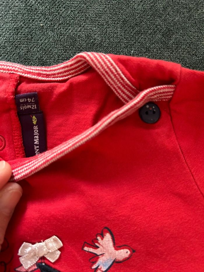 Très joli tee shirt manches longues 12 mois sergent major - photo numéro 3