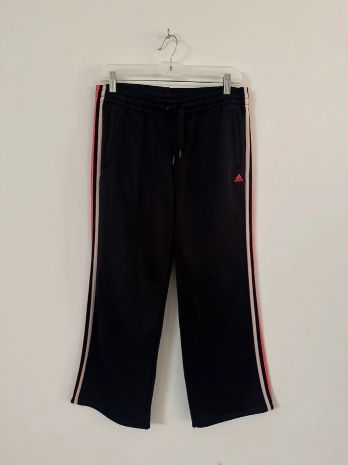 Pantalon de sport Adidas Climalite - Noir à rayures rouges - Taille M (38/40)