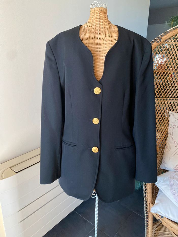 Blazer noir à boutons dorés Fedora taille 38 Made in France - photo numéro 4
