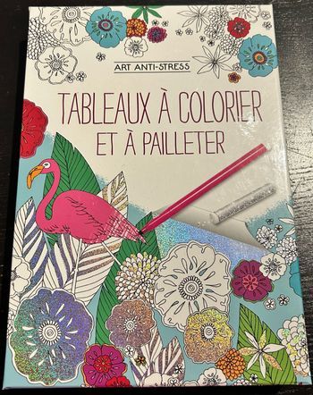 Tableau à colorier et à pailleter