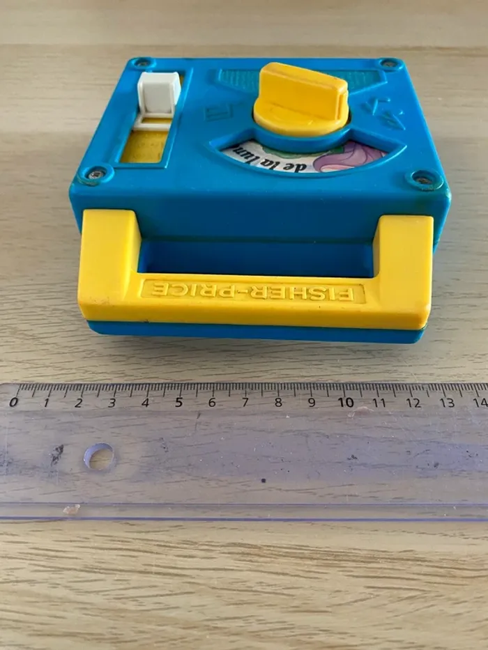 Boîte à musique Fisher price 1990 au clair de la lune bleu jaune music box jouet musical - photo numéro 10