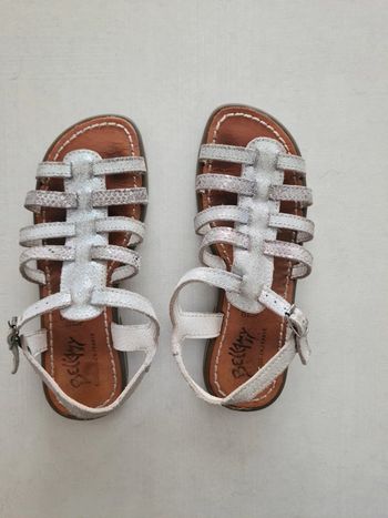 Sandale / spartiate argenté fille en cuir Bellamy 33