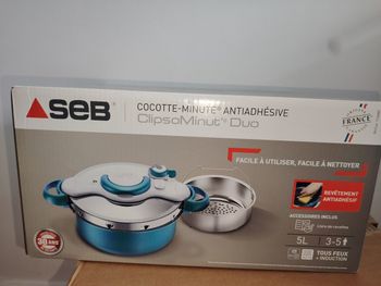 Cocotte‑minute SEB ClipsoMinut’ Duo – 5L – Antiadhésive – neuve