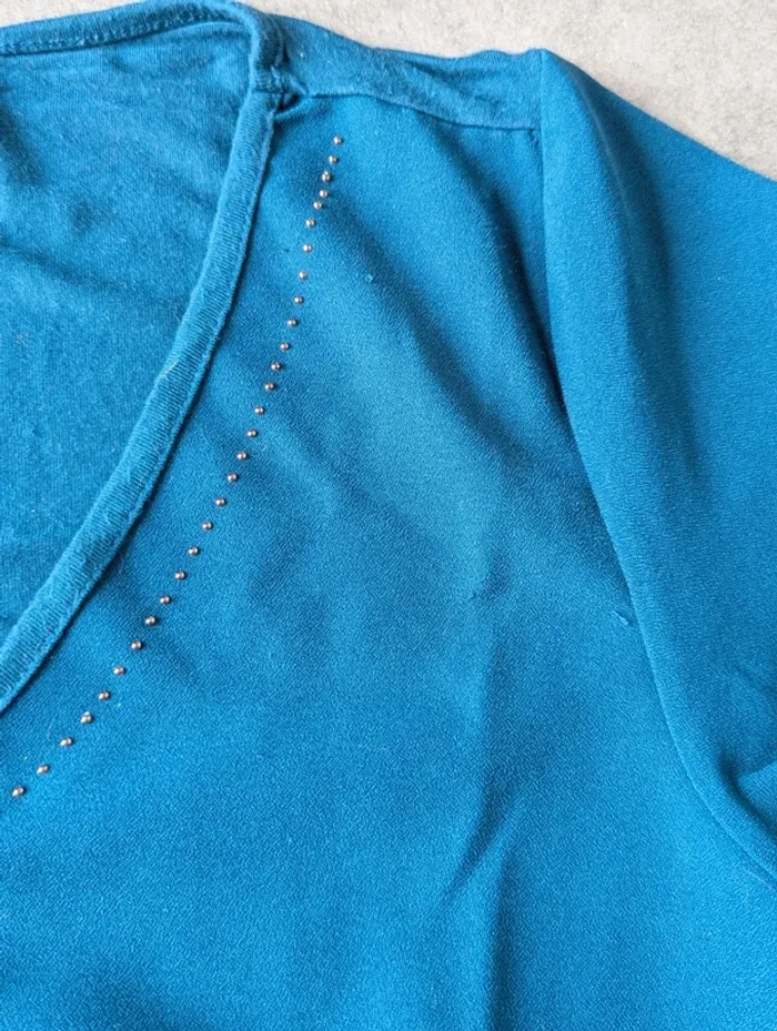 T-shirt bleu canard LPB Woman – Taille S/M – petits défauts - photo numéro 5
