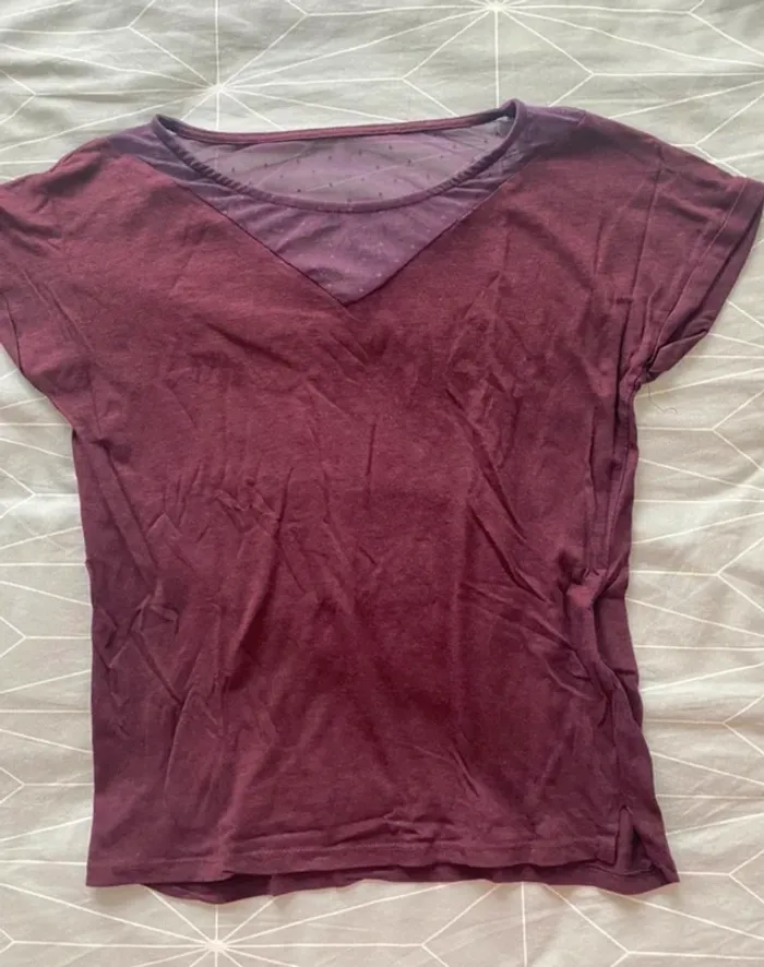T-shirt violet cache cache - photo numéro 4