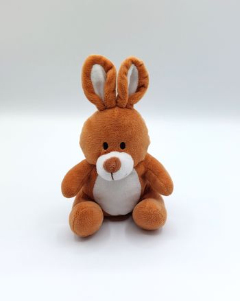 Peluche doudou lapin marron blanc LIDL UK CA Wergona Schokoladen 19 cm