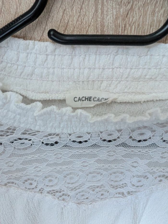 Blouse blanche dentelle femme taille S - photo numéro 3