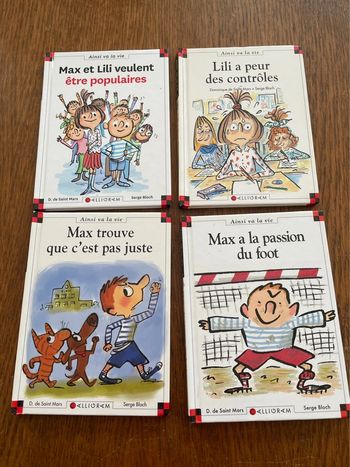 Lot de quatre livres Lili et Max