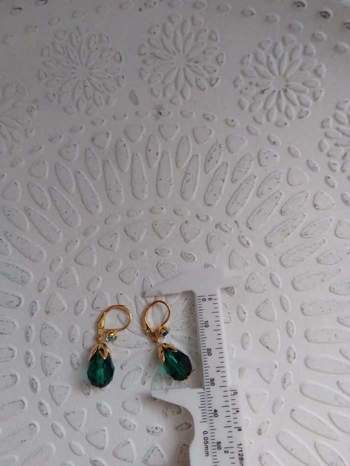 Boucles d'oreilles élégantes gouttes à facettes - photo numéro 2