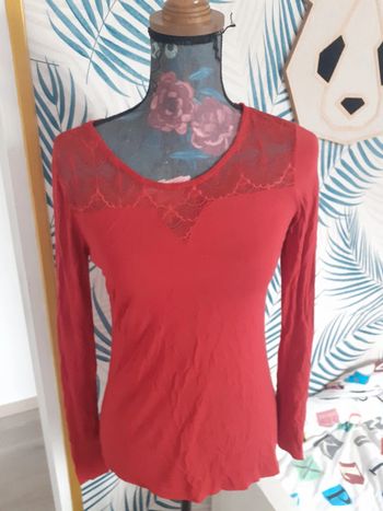 Tee-shirt manches longues dentelles S