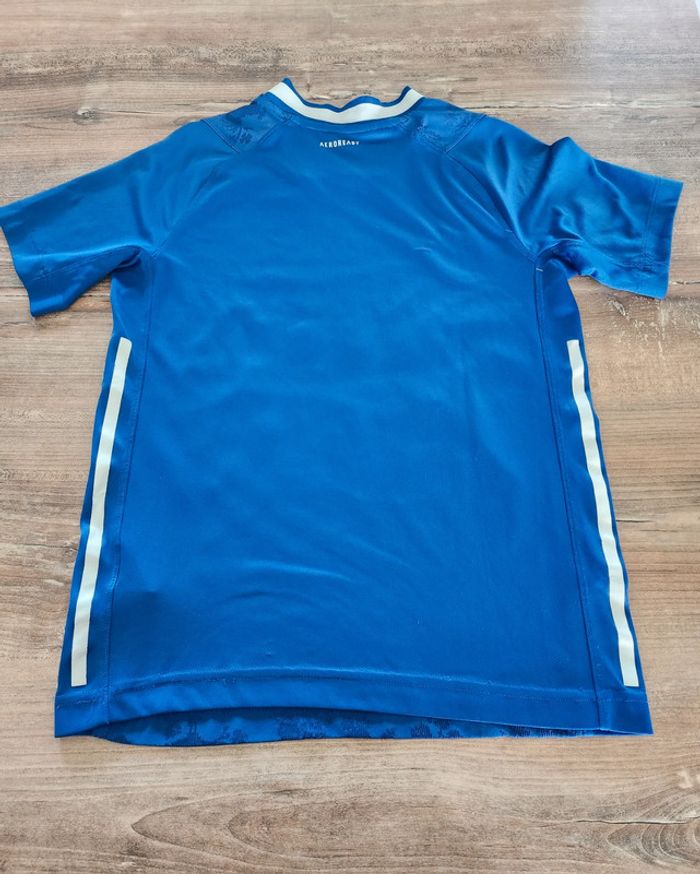 Maillot de foot Adidas 11/12 ans bleu équipe de France 6 etoiles très bon état polyester - photo numéro 2