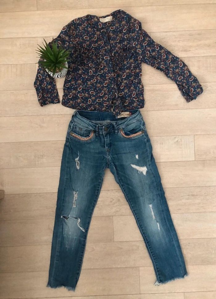 Chemise fille bleu Zara - photo numéro 4