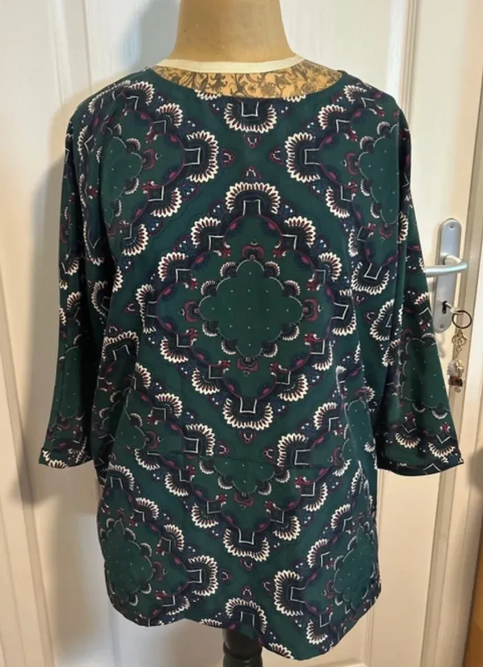 Pepe Jeans blouse verte imprimée mandala taille M