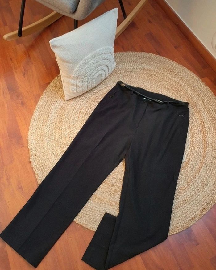 " Pantalon de bureau " tailleur + ceinture Femme ~ Marque : C&A / Taille : 46 Comme Neuf