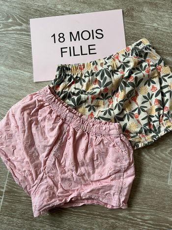 Lot shorts Fille 18 mois