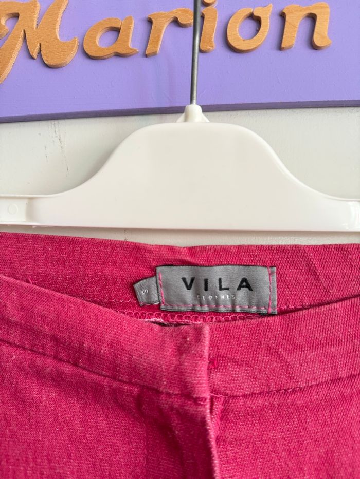 Pantacourt rose, taille S, marque Vila - photo numéro 2