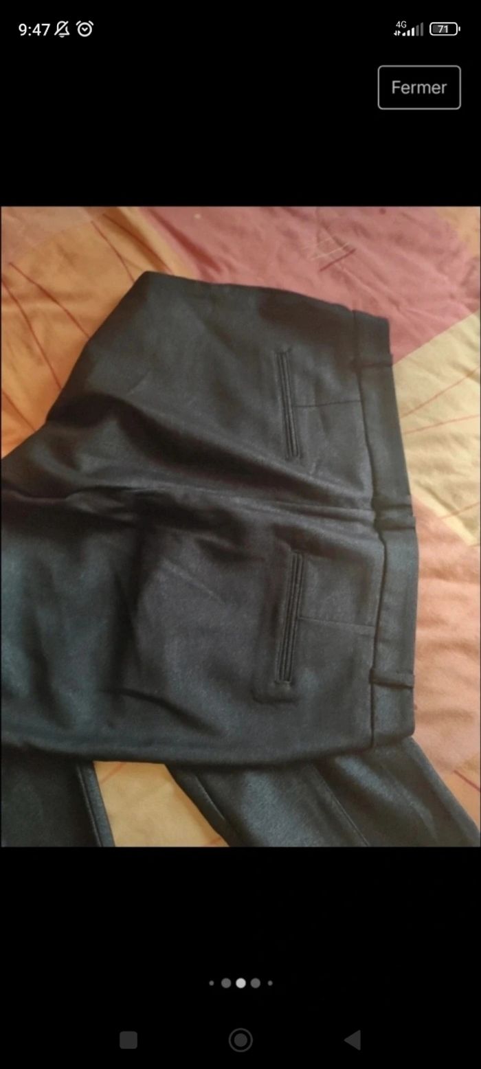 Pantalon Neuf noir Camaïeu avec reflets brillants femme 38 - photo numéro 6