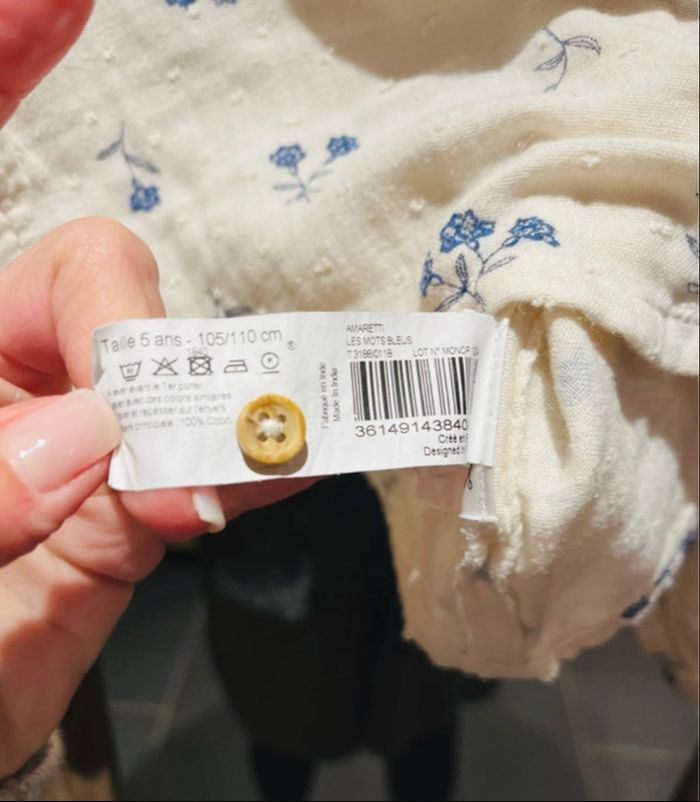 Chemisier fille Monoprix en Gaz de coton Taille 5 ans - photo numéro 8