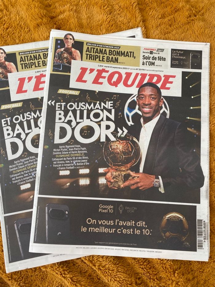 Journal l’équipe “et Ousmane ballon d’or” - photo numéro 2