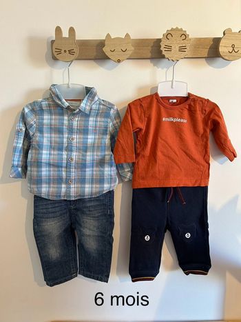 Lot 2 ensembles bébé 6 mois - Classique & Détente