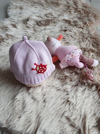 Bonnet rose h&m 0/2 mois