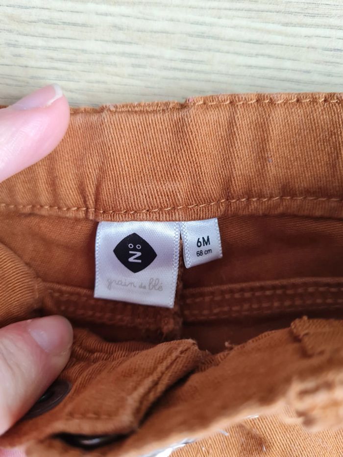 pantalon marron Grain de blé 6 mois - photo numéro 2